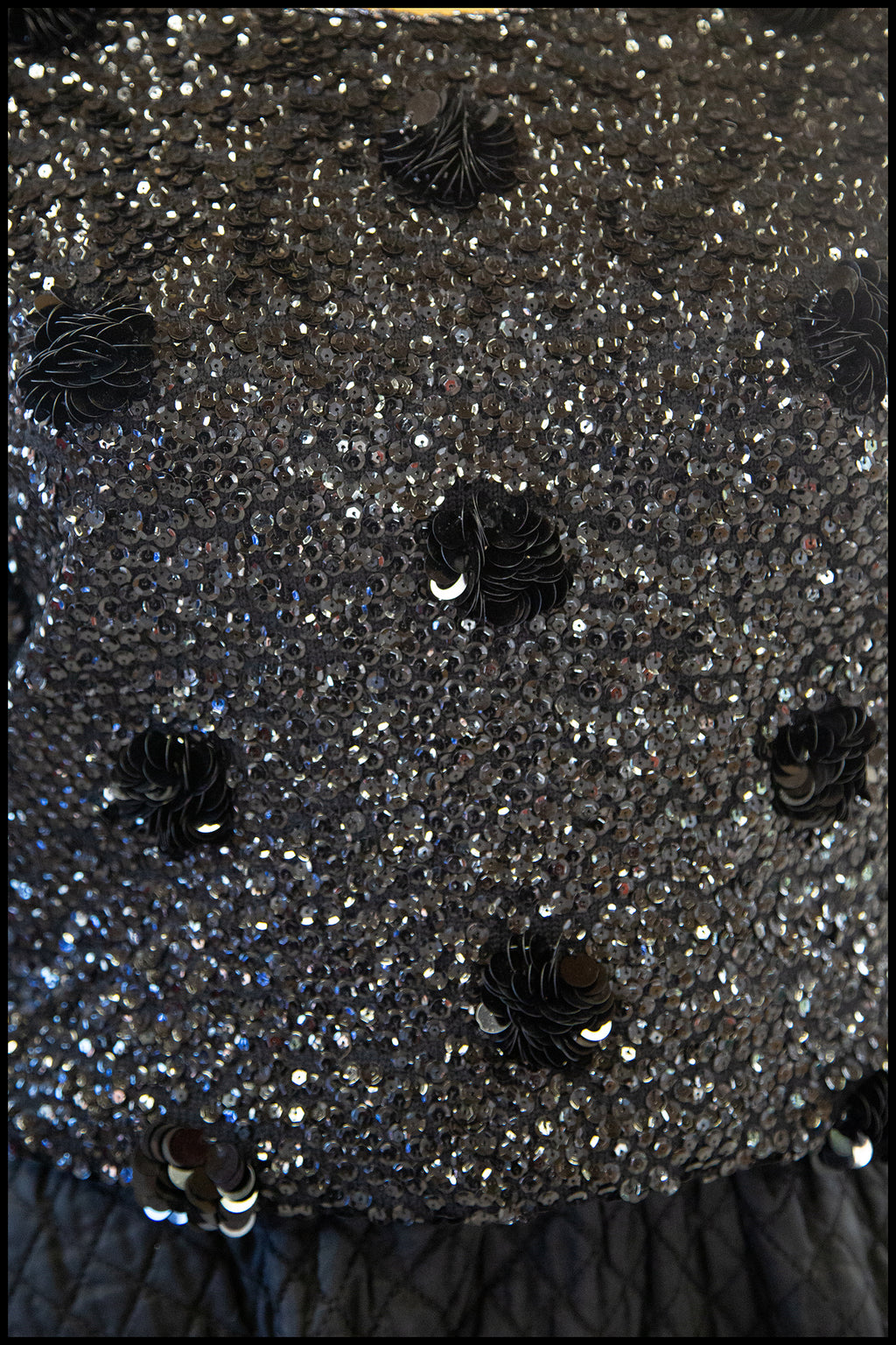 Vintage 1960s Black Polka Dot Sequin Top