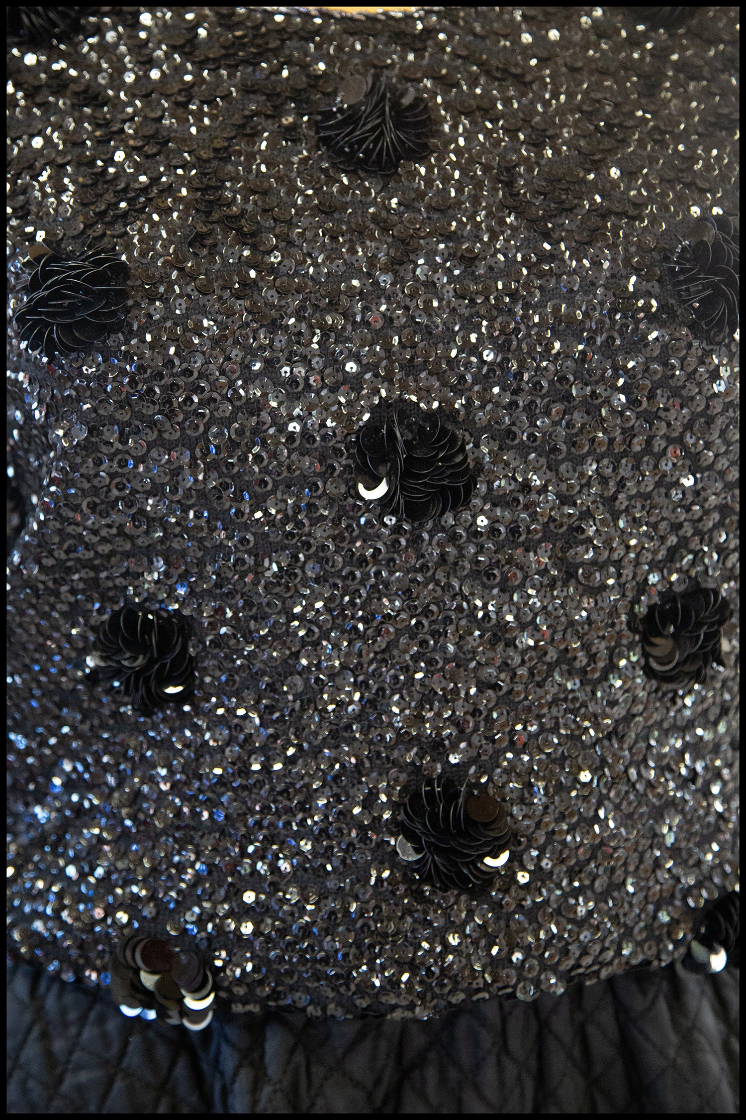 Vintage 1960s Black Polka Dot Sequin Top