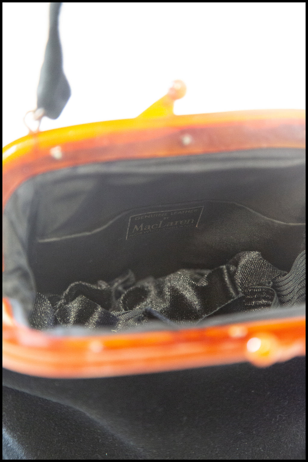 Vintage 1940s Black Suede Hand Bag