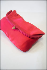 Vintage 1950s Red Satin Clutch Bag