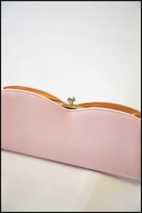Vintage 1960s Pink Pearlescent Leather Clutch Bag