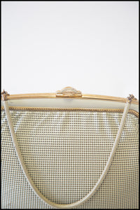 Vintage 1970s Cream Chain Mail Mesh Bag