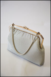 Vintage 1970s Cream Chain Mail Mesh Bag