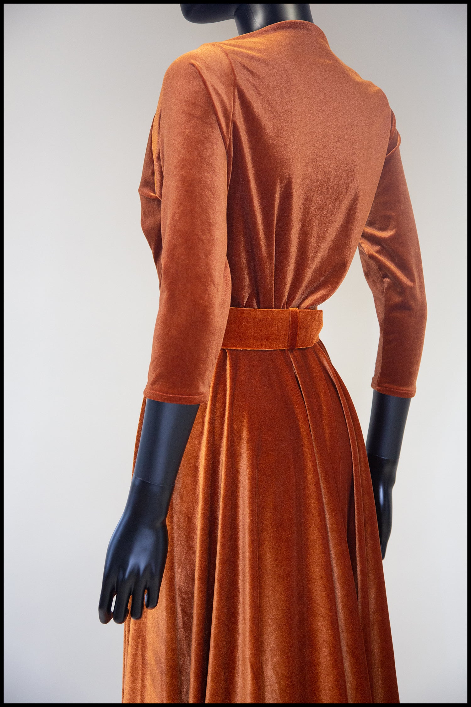 orange velvet dress Amber
