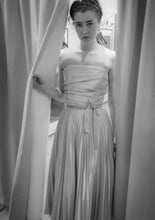 Blush Satin Pleated Cocktail Dress