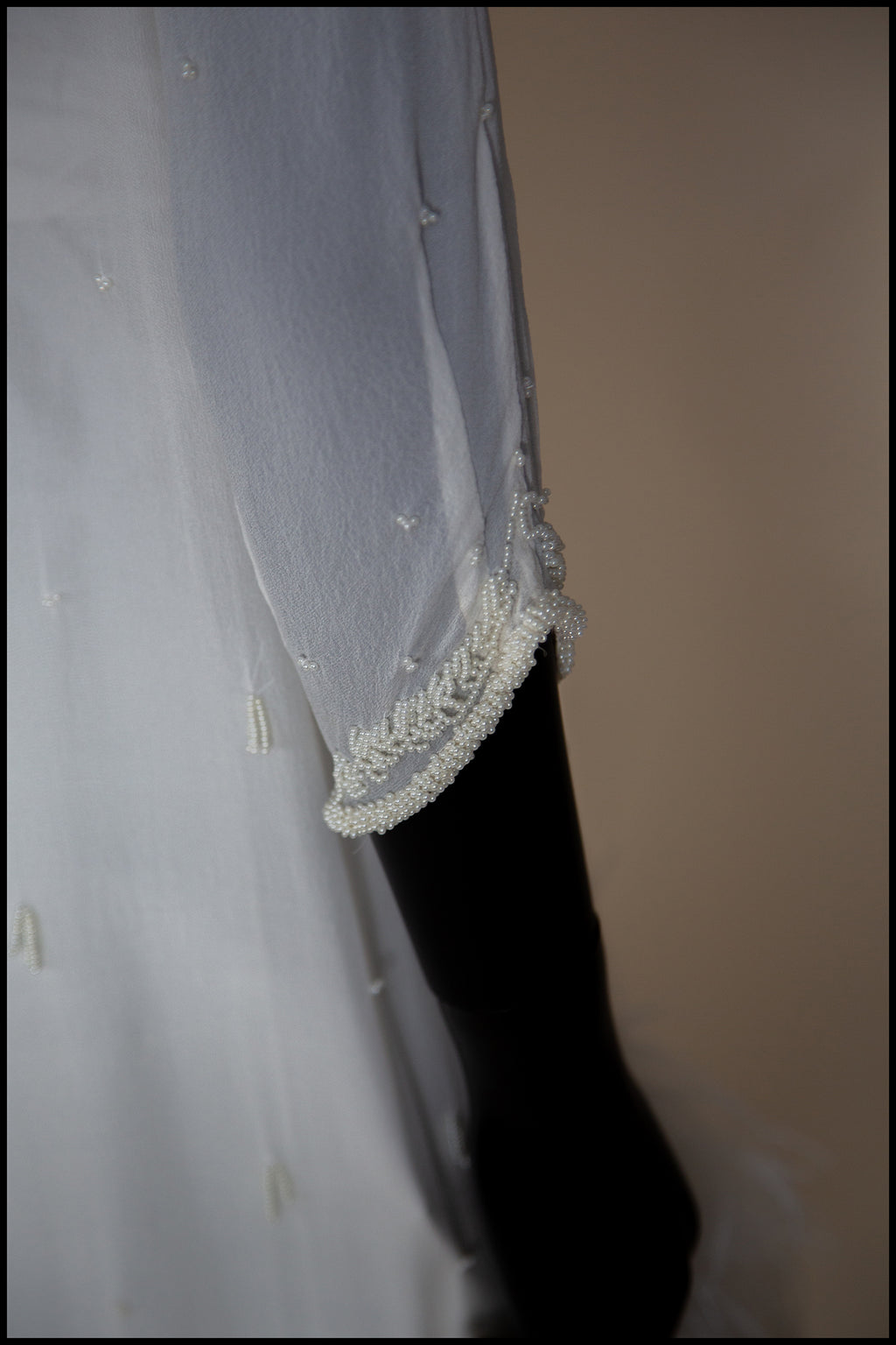 Clara - Beaded Silk Georgette Mini Dress with Ostrich Feather Hem - S