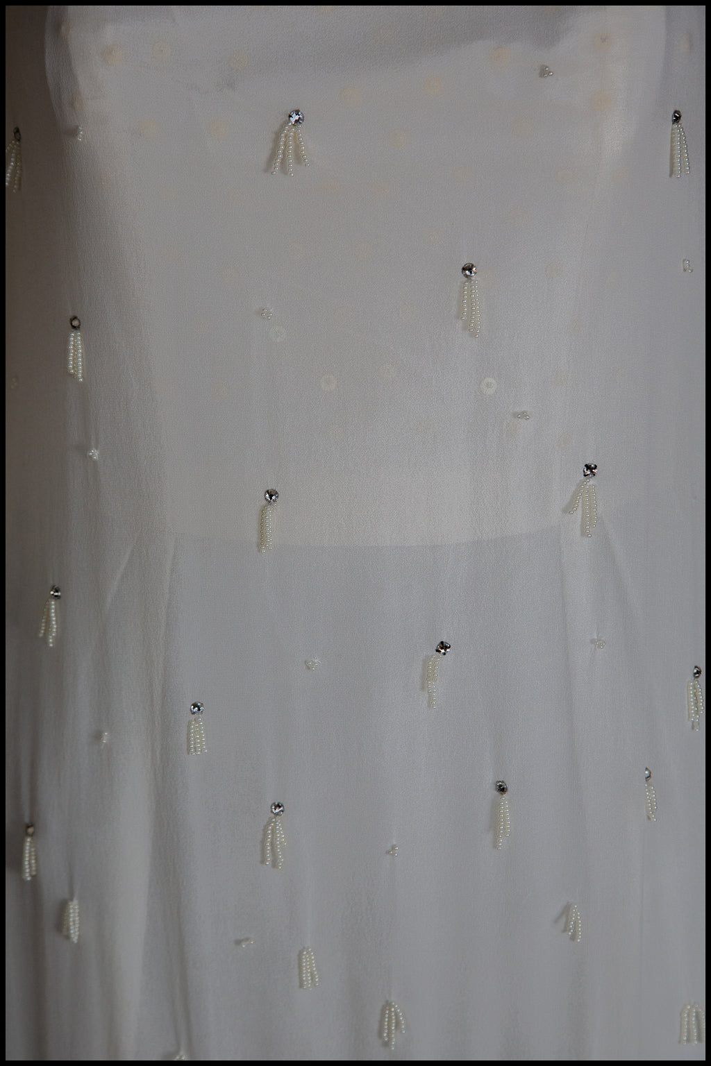 Clara - Beaded Silk Georgette Mini Dress with Ostrich Feather Hem - S