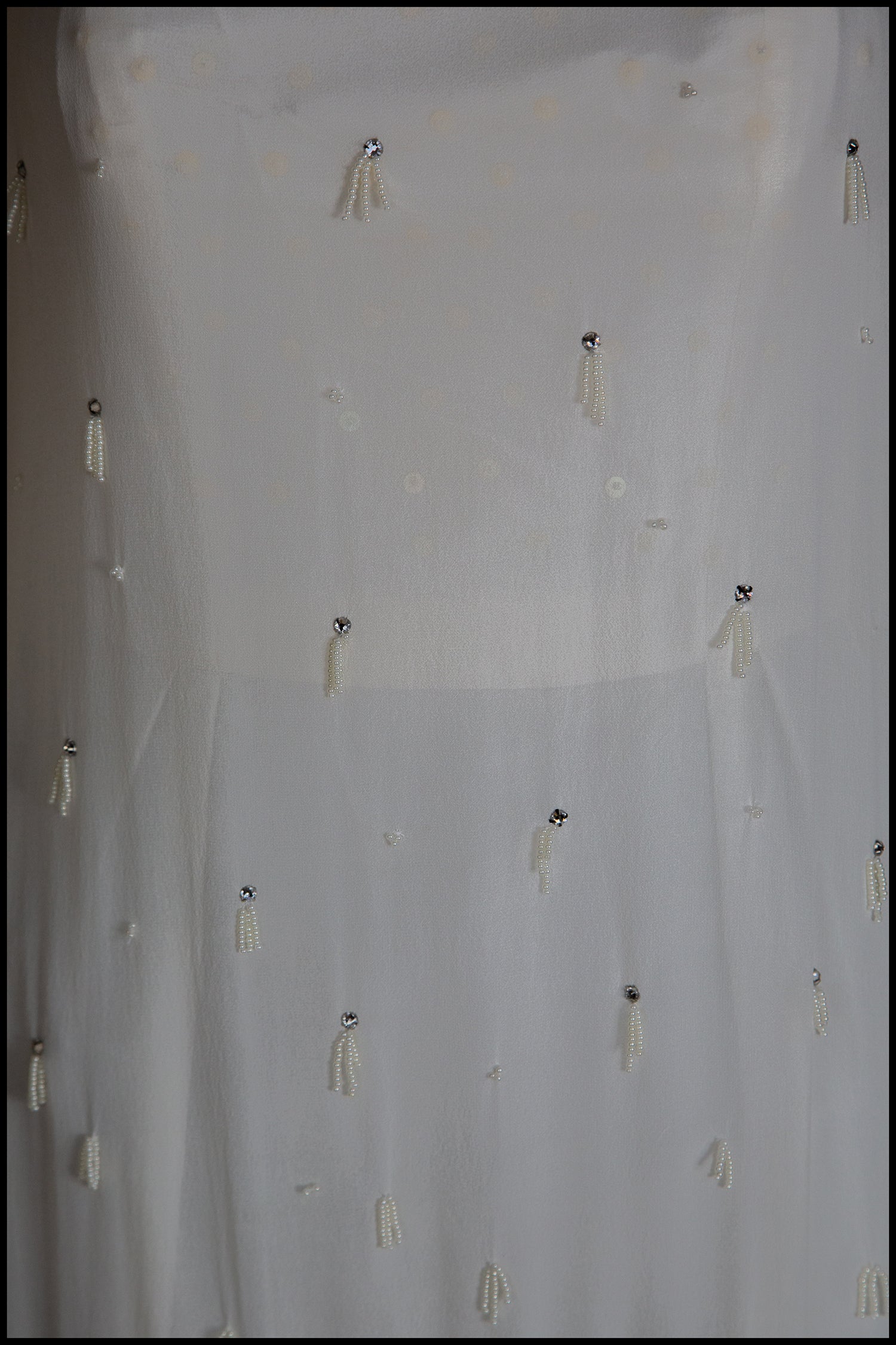 Clara - Beaded Silk Georgette Mini Dress with Ostrich Feather Hem - S