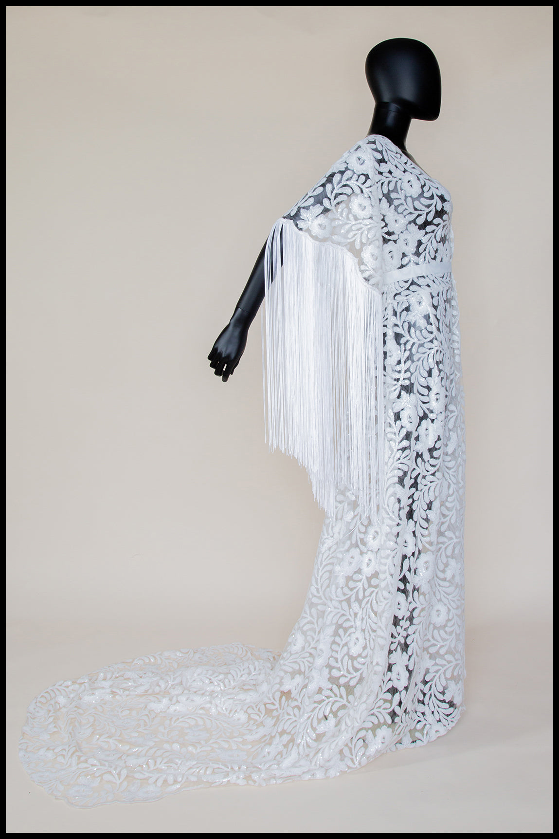 Zelda Sequin Floral Tasseled Robe Gown - S /M
