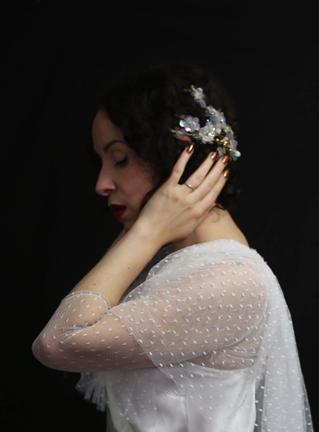 Vintage 1920s Iridescent Sequin Headpiece