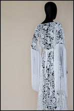 Zelda Sequin Floral Tasseled Robe Gown - S /M