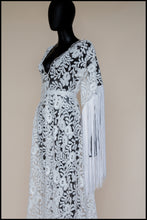 Zelda Sequin Floral Tasseled Robe Gown - S /M