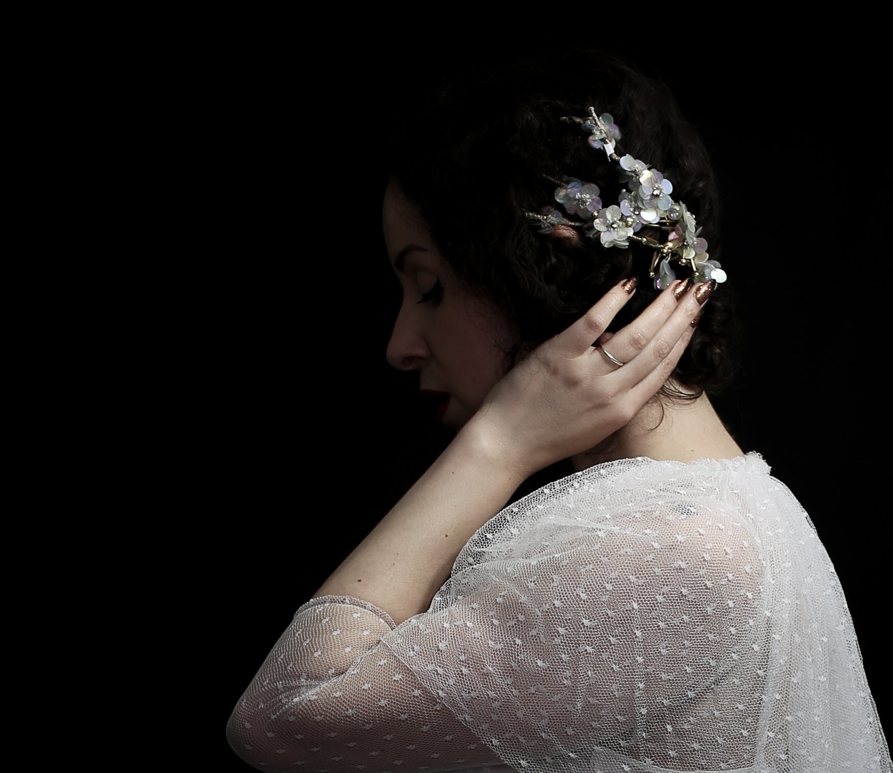 Vintage 1920s Iridescent Sequin Headpiece