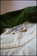 Vintage 1950s Green Corduroy Shirt Dress