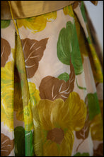 Vintage 1950s Yellow and Green Floral Dress