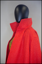 Vintage 1950s Coral Red Wool Swing Coat