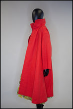 Vintage 1950s Coral Red Wool Swing Coat