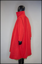 Vintage 1950s Coral Red Wool Swing Coat