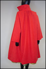 Vintage 1950s Coral Red Wool Swing Coat