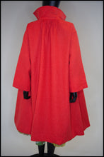 Vintage 1950s Coral Red Wool Swing Coat