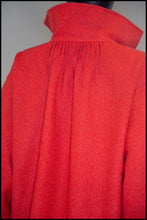 Vintage 1950s Coral Red Wool Swing Coat