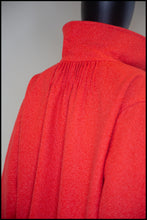 Vintage 1950s Coral Red Wool Swing Coat