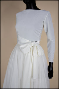 Babette - Ivory Velvet Ballet Wrap Top - S