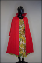 Vintage 1950s Coral Red Wool Swing Coat