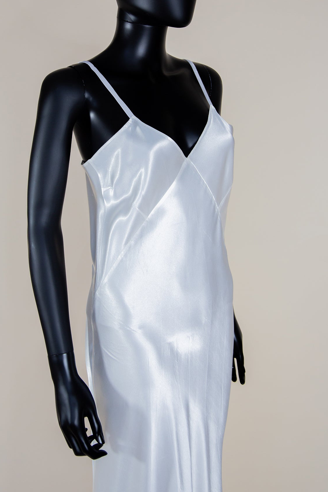 white silk cut out dress V Neck Cut Out Slit Maxi Dress In White