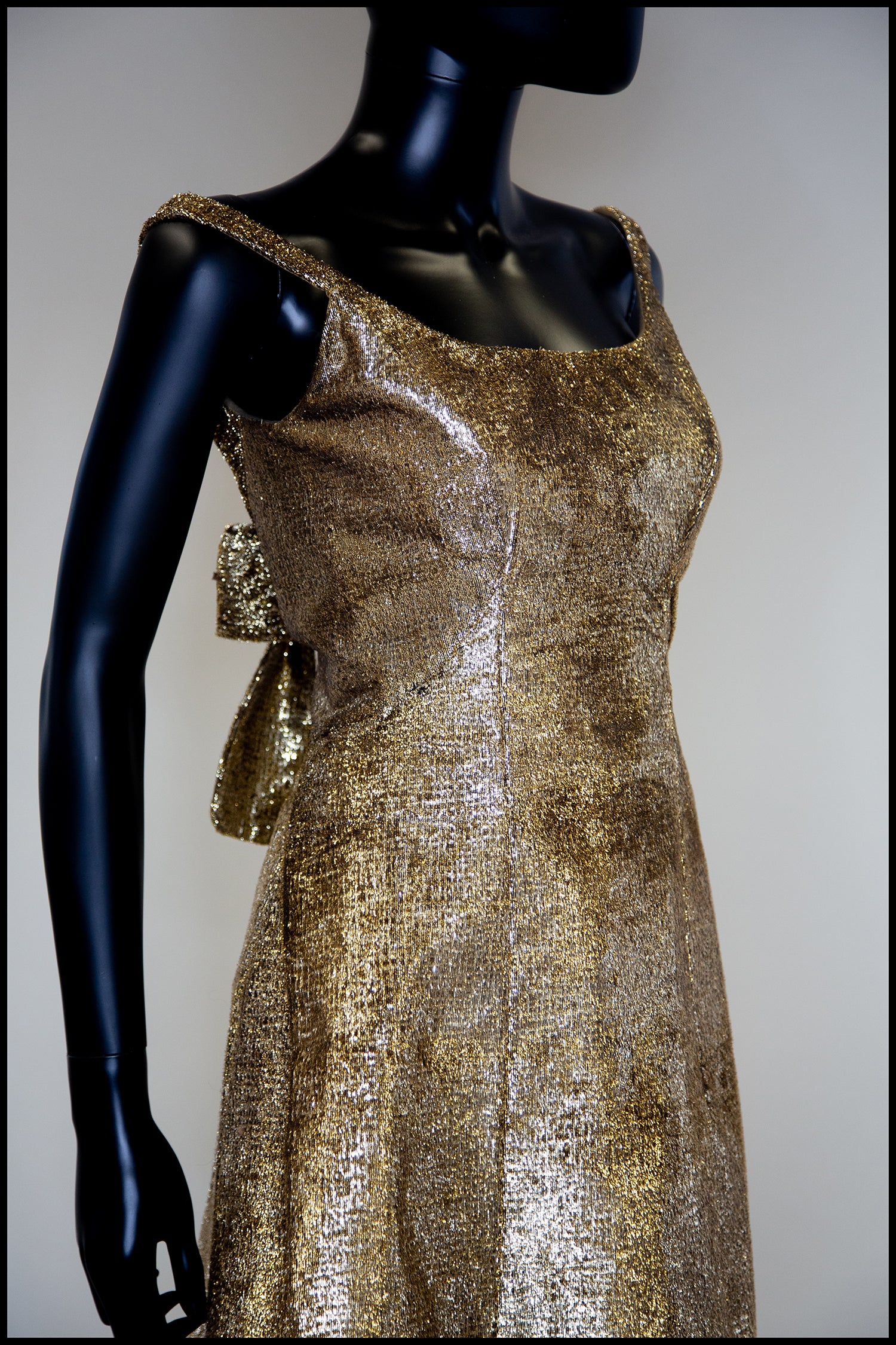 Gold lame cocktail best sale dress