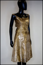 Vintage 1960s Gold Lame Cocktail Dress
