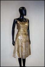 Vintage 1960s Gold Lame Cocktail Dress