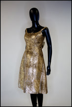 Vintage 1960s Gold Lame Cocktail Dress