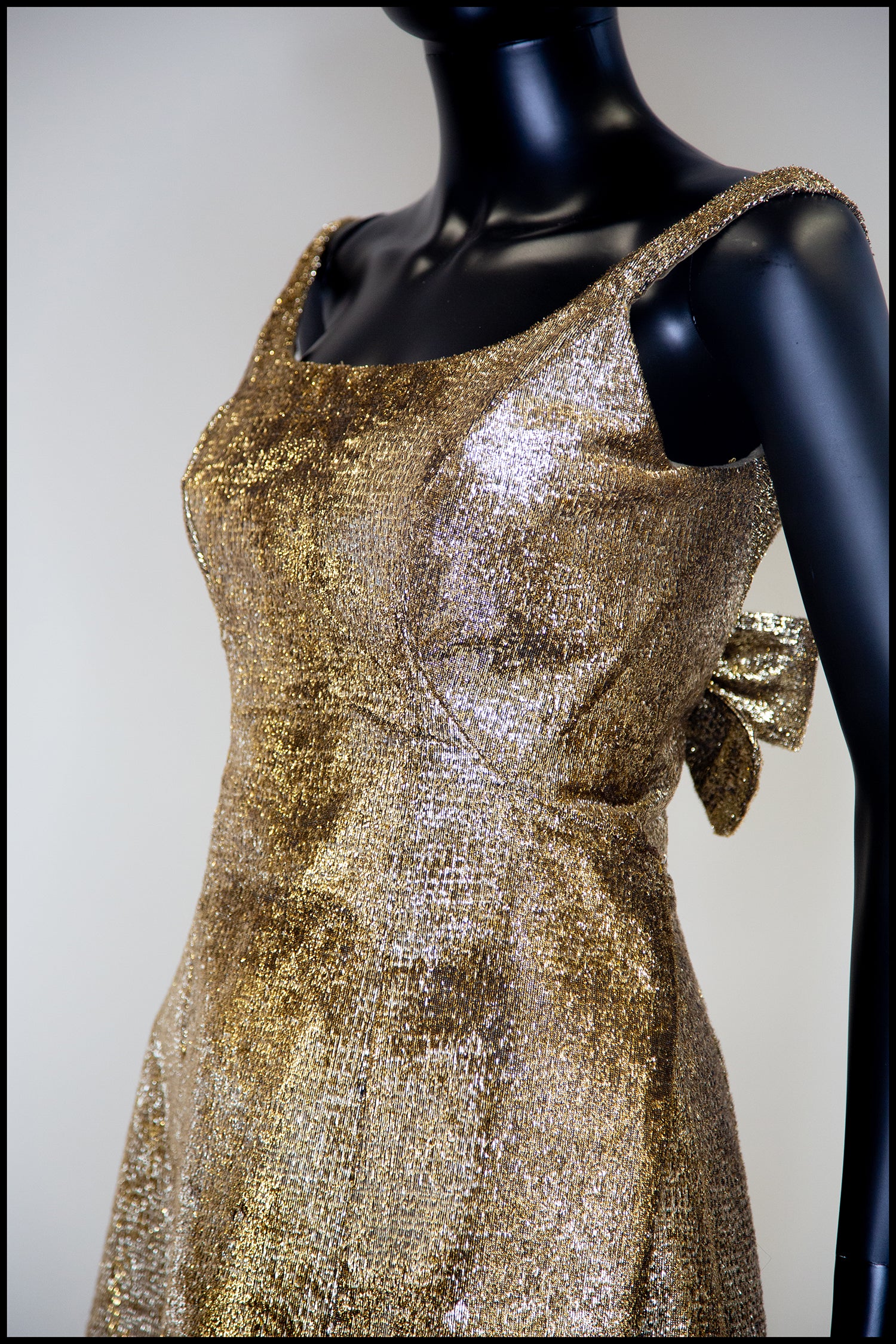 Vintage 1960s Gold Lame Cocktail Dress