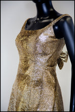 Vintage 1960s Gold Lame Cocktail Dress