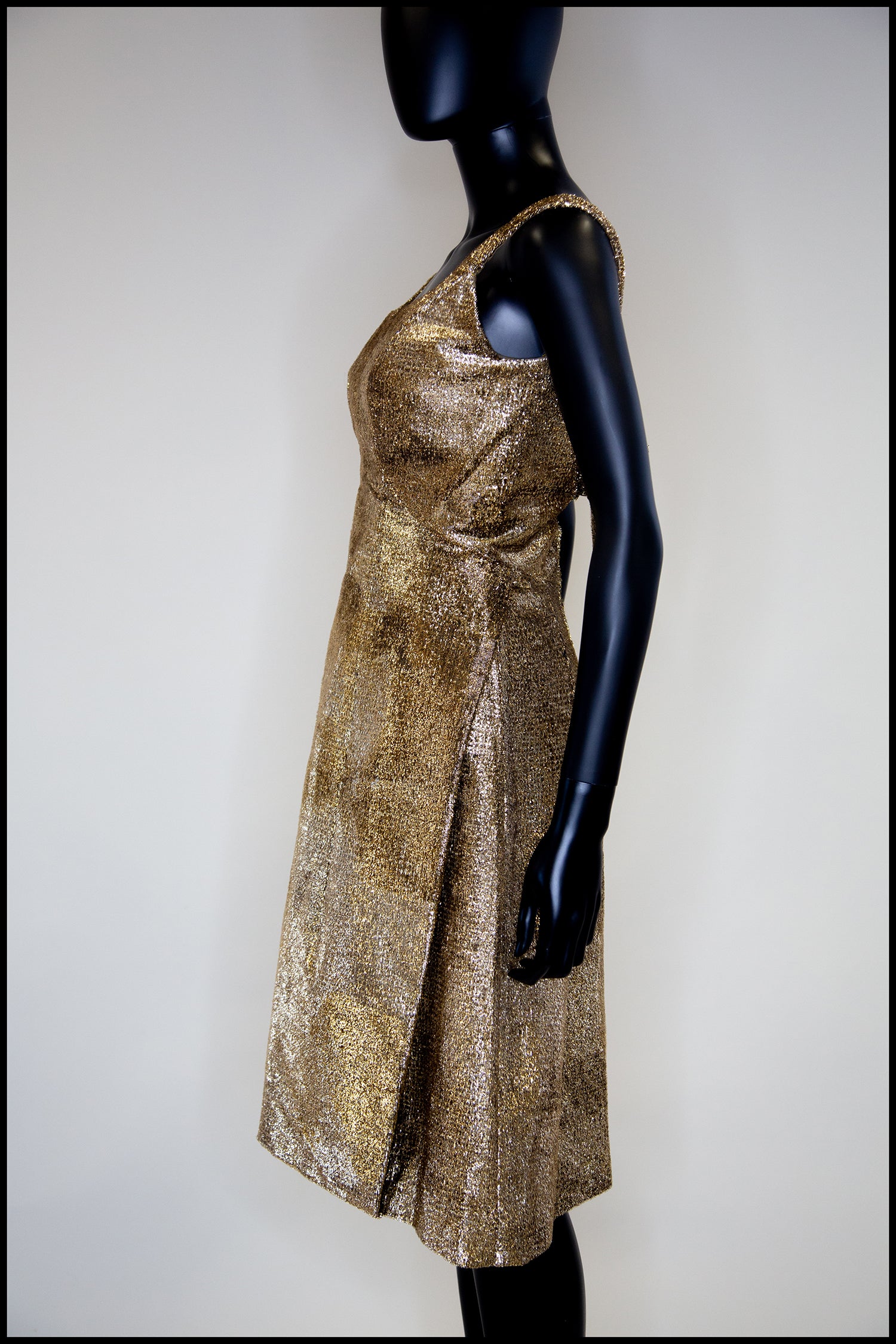 Vintage 1960s Gold Lame Cocktail Dress