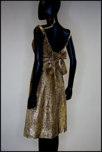 Vintage 1960s Gold Lame Cocktail Dress