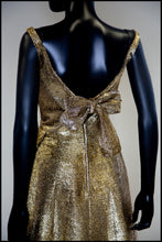 Vintage 1960s Gold Lame Cocktail Dress