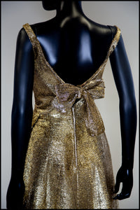 Vintage 1960s Gold Lame Cocktail Dress