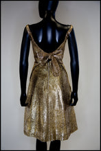 Vintage 1960s Gold Lame Cocktail Dress