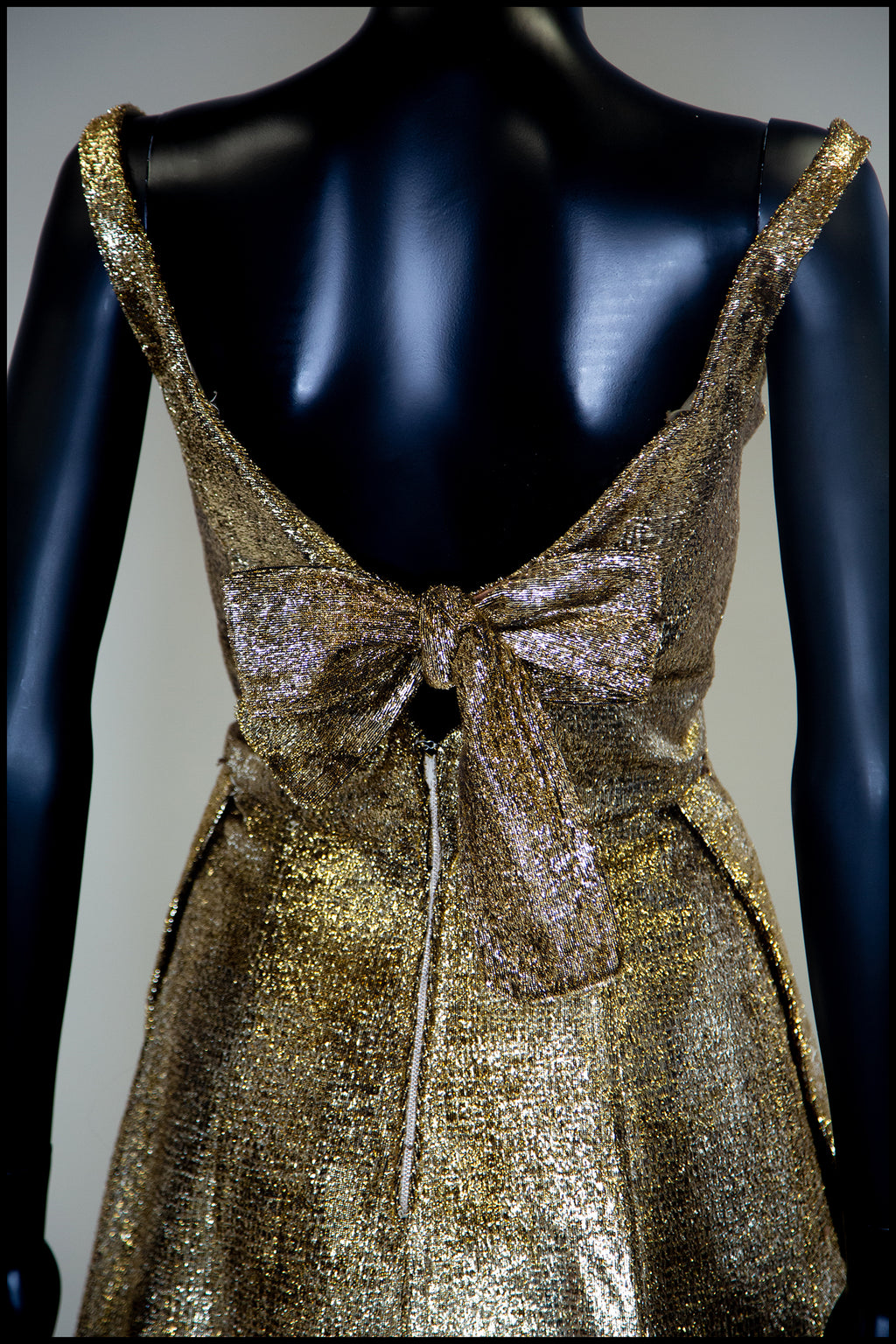 Vintage 1960s Gold Lame Cocktail Dress