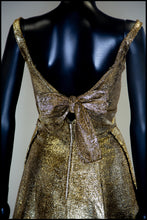 Vintage 1960s Gold Lame Cocktail Dress
