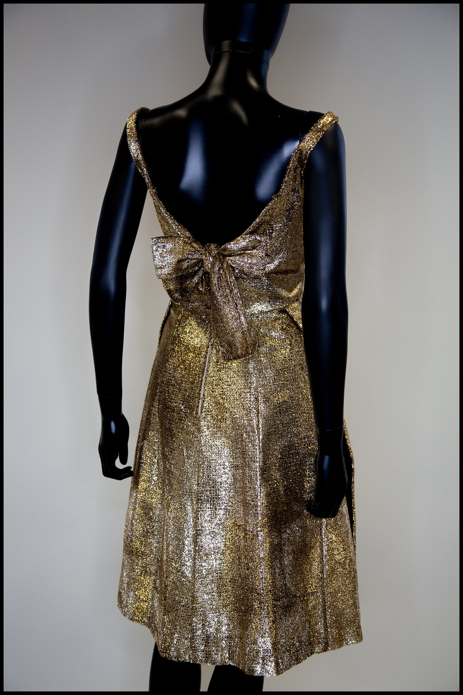 Vintage 1960s Gold Lame Cocktail Dress