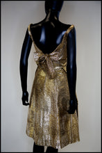 Vintage 1960s Gold Lame Cocktail Dress