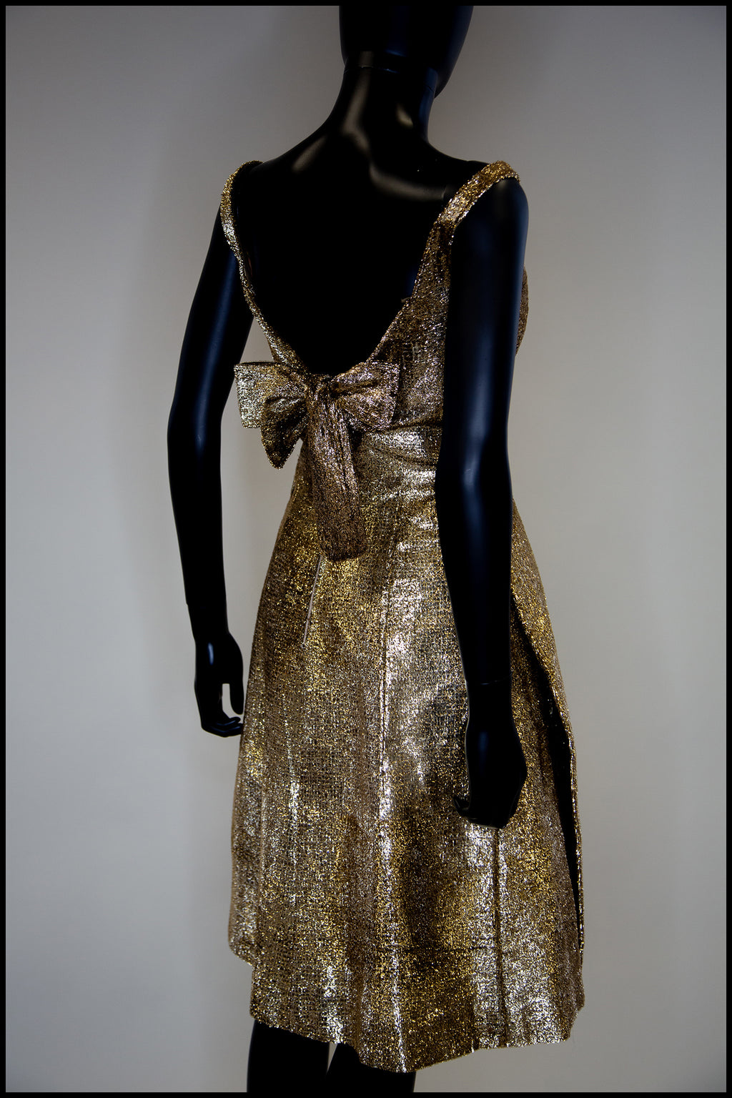 Vintage 1960s Gold Lame Cocktail Dress