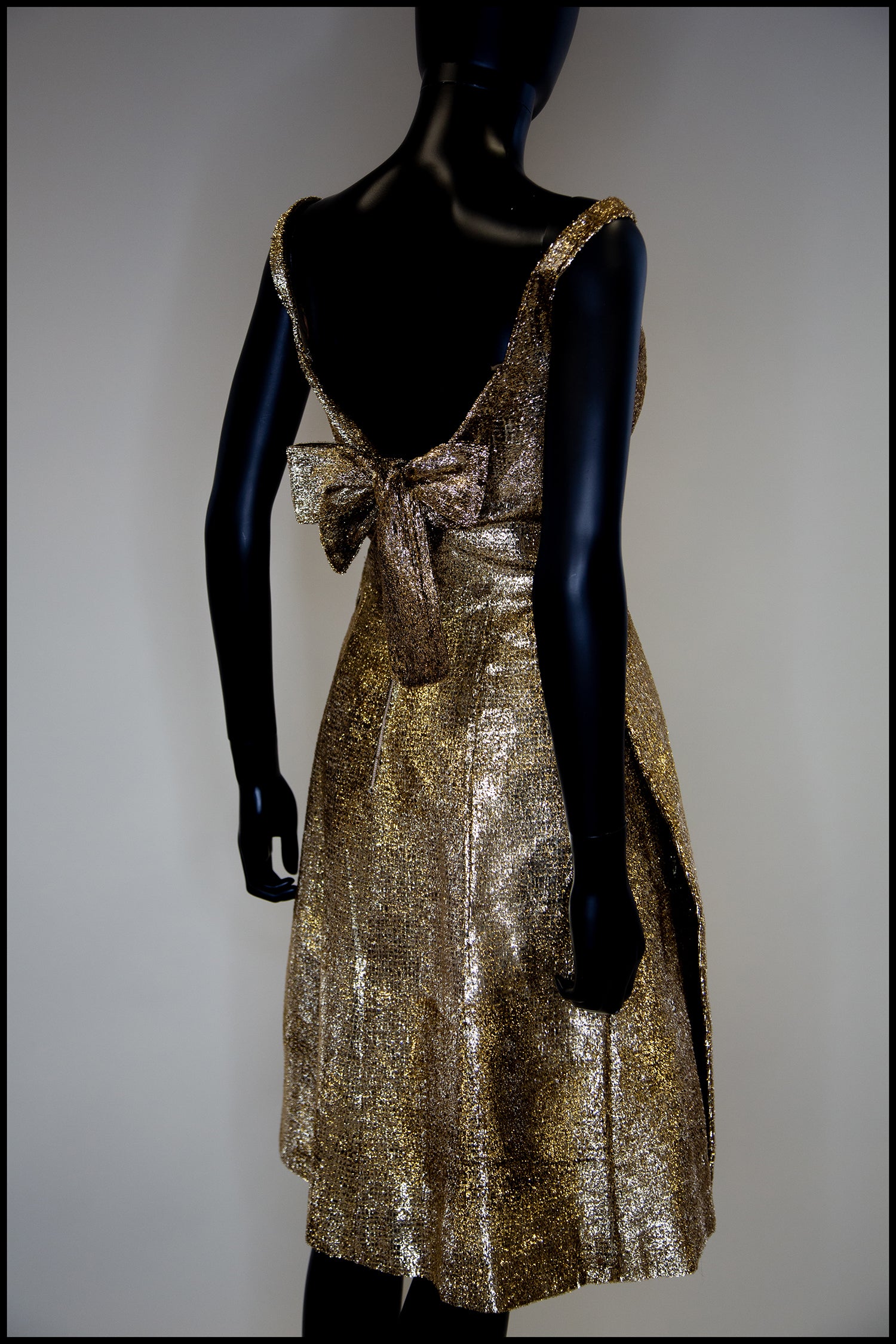 Vintage 1960s Gold Lame Cocktail Dress