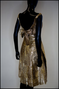 Vintage 1960s Gold Lame Cocktail Dress