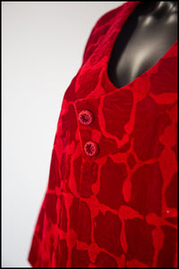 Vinatge 1950s Red Velvet Michiyuki Kimono