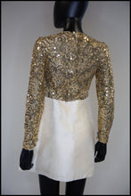 Vintage 1960s Gold Silk Sequin Mini Dress