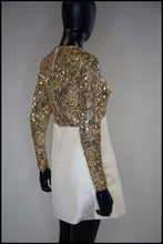 Vintage 1960s Gold Silk Sequin Mini Dress
